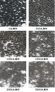 图1：HQ高碳铸钢丸磨损寿命试验结果扫描图片